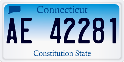 CT license plate AE42281