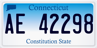 CT license plate AE42298