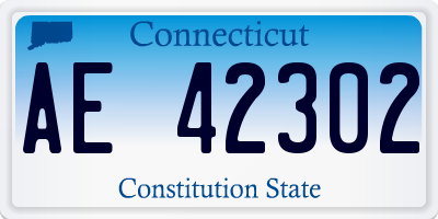CT license plate AE42302