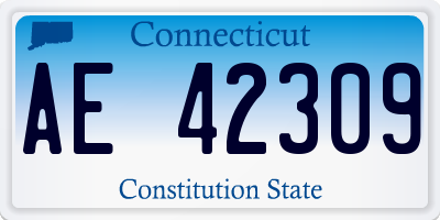 CT license plate AE42309