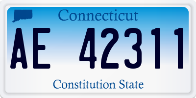 CT license plate AE42311