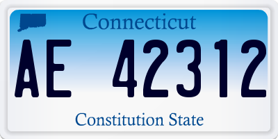 CT license plate AE42312