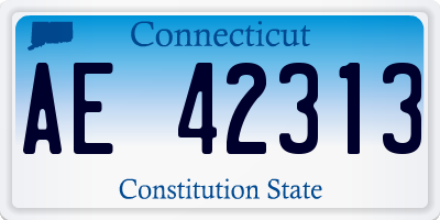 CT license plate AE42313