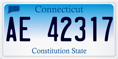 CT license plate AE42317