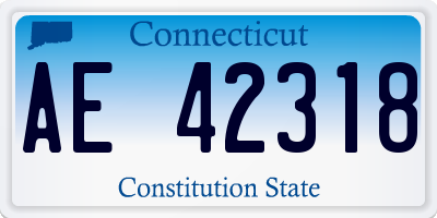 CT license plate AE42318