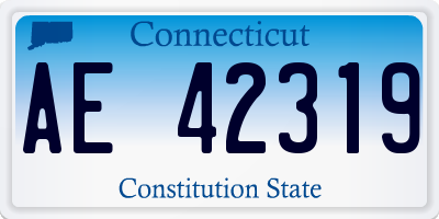CT license plate AE42319