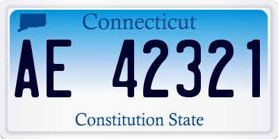 CT license plate AE42321
