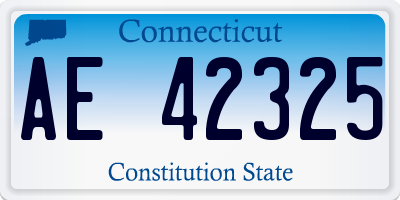 CT license plate AE42325