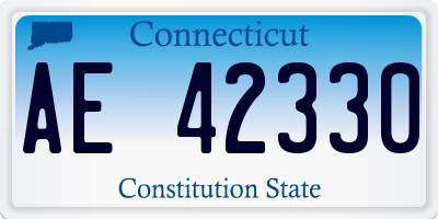 CT license plate AE42330