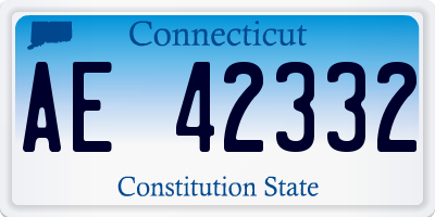 CT license plate AE42332