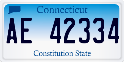 CT license plate AE42334