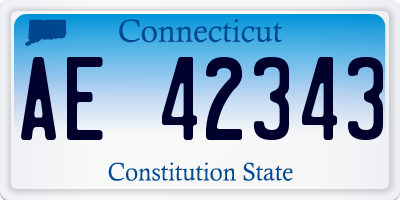 CT license plate AE42343
