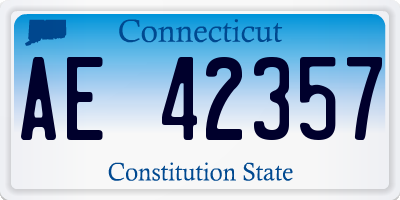 CT license plate AE42357