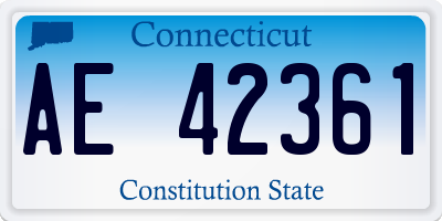CT license plate AE42361