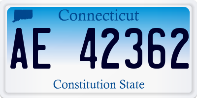 CT license plate AE42362