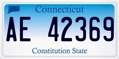 CT license plate AE42369
