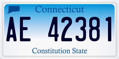 CT license plate AE42381