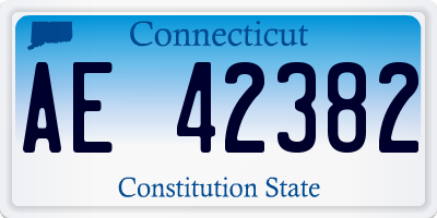 CT license plate AE42382