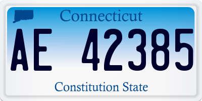 CT license plate AE42385