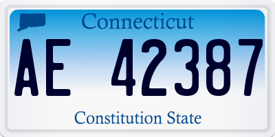 CT license plate AE42387