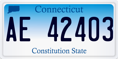 CT license plate AE42403
