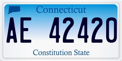 CT license plate AE42420
