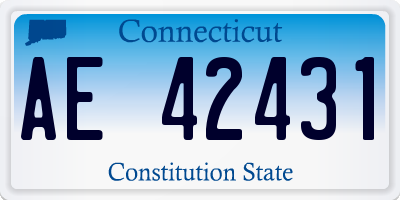 CT license plate AE42431