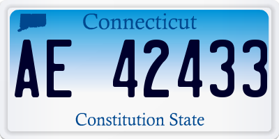CT license plate AE42433