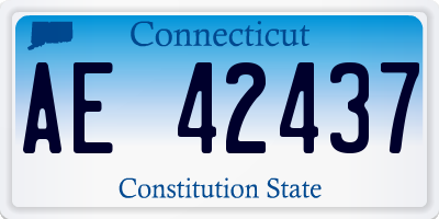 CT license plate AE42437