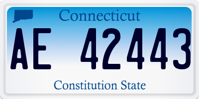 CT license plate AE42443