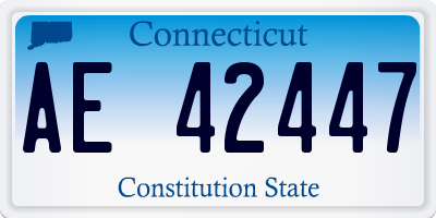 CT license plate AE42447