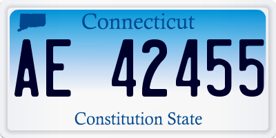 CT license plate AE42455