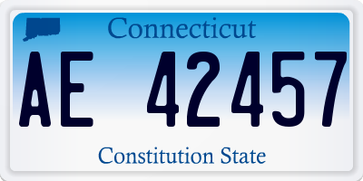 CT license plate AE42457