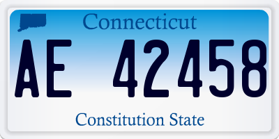 CT license plate AE42458