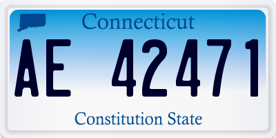 CT license plate AE42471