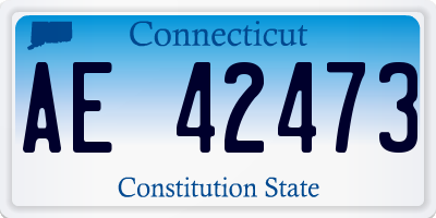 CT license plate AE42473