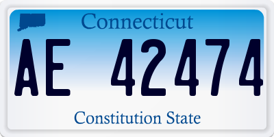 CT license plate AE42474