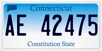 CT license plate AE42475