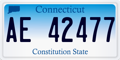 CT license plate AE42477