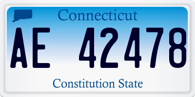 CT license plate AE42478
