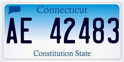 CT license plate AE42483