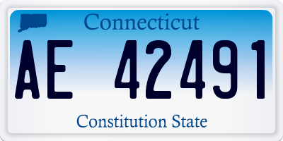 CT license plate AE42491