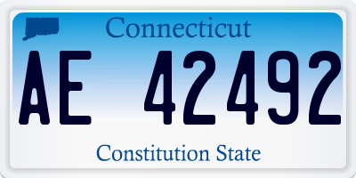 CT license plate AE42492