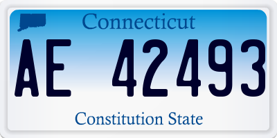 CT license plate AE42493