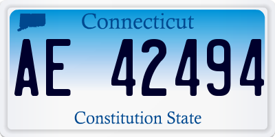 CT license plate AE42494