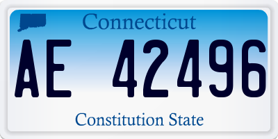 CT license plate AE42496