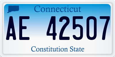 CT license plate AE42507
