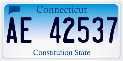 CT license plate AE42537