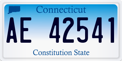 CT license plate AE42541
