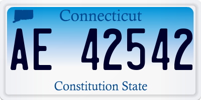 CT license plate AE42542